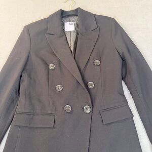 SO Women’s Black Double Breasted Suit Jacket/Blazer-XS- Career/Classic/Office